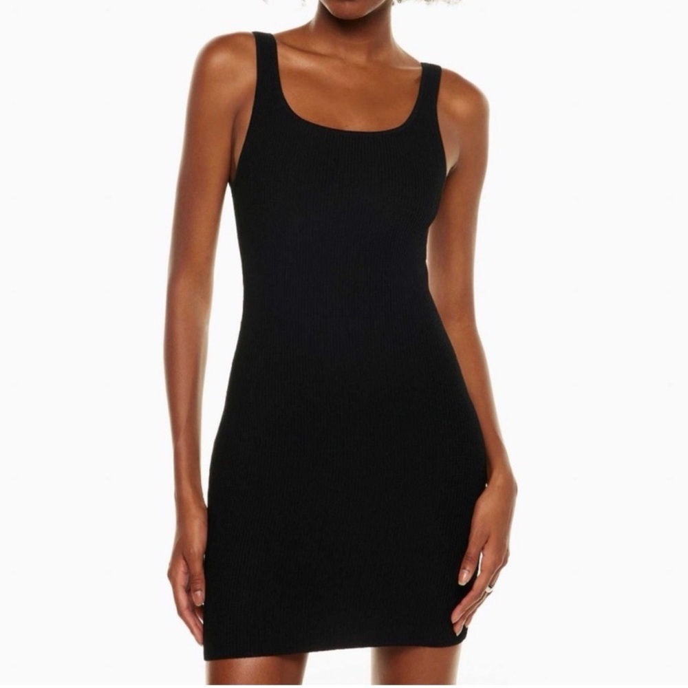 Aritzia Babaton Sleek Black Tank Mini Dress